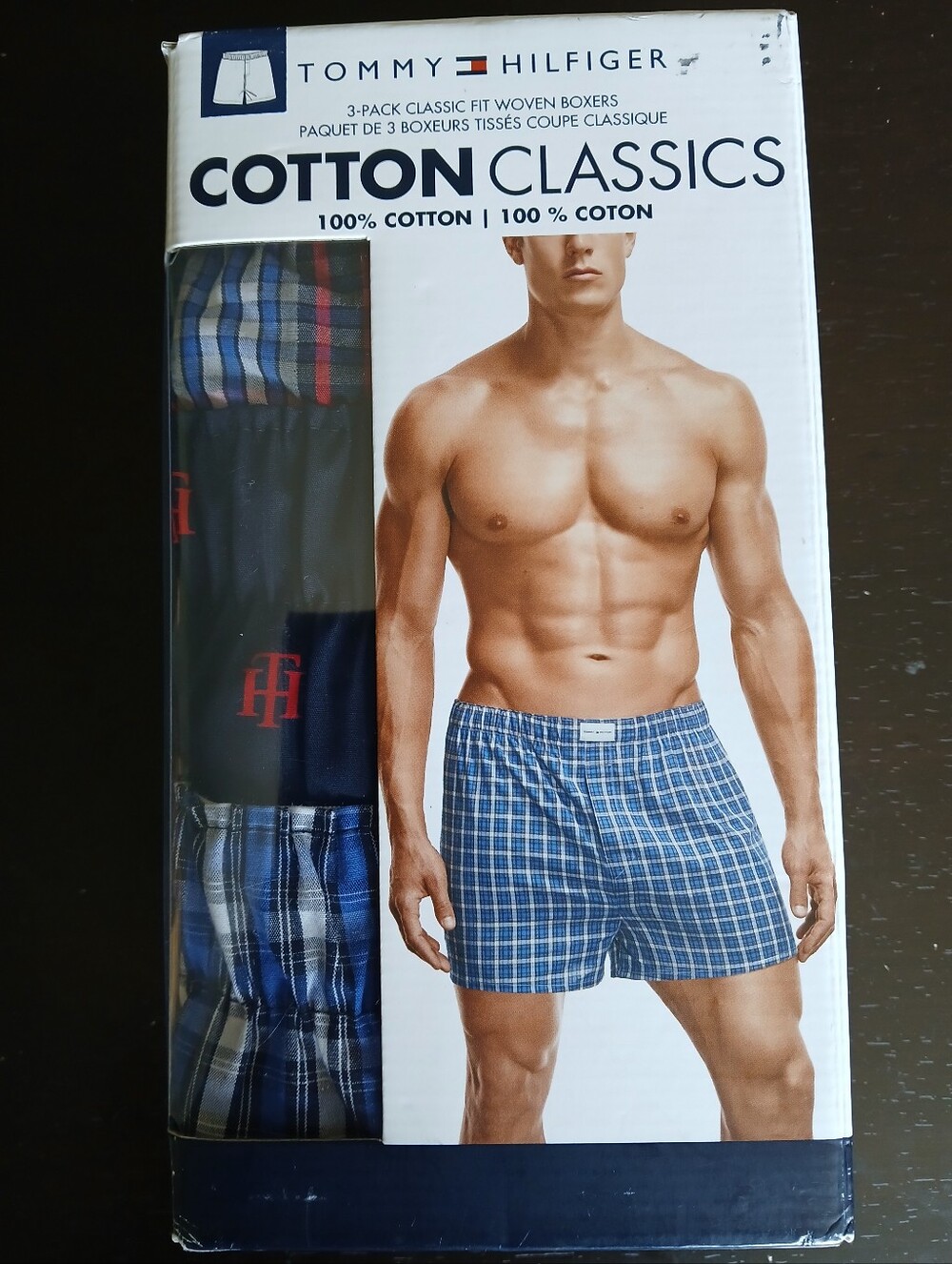 Tommy Hilfiger Men’s 3-Pack Cotton Classic Fit Woven Boxers Sz Large 36-38